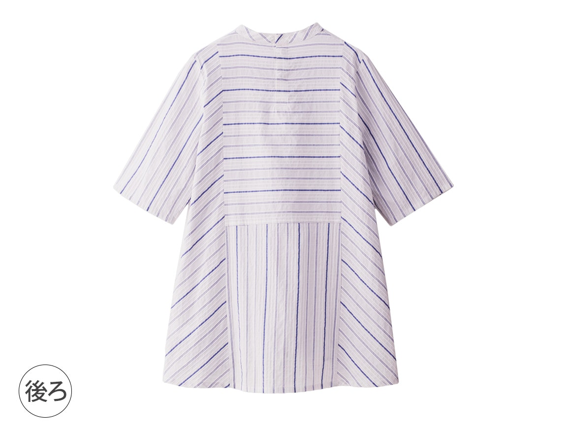 ドビーストライプ切り替えデザインブラウス ドビーストライプ切り替えデザインブラウス