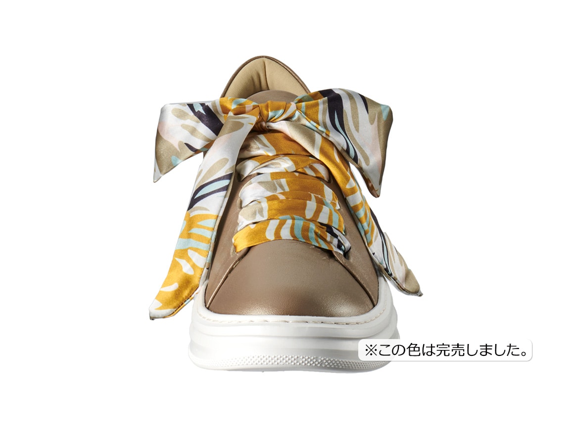 【美品】Miss Kyouko スカーフリボンスニーカー ブラック23.5 M.&KYOKO スカーフリボンスニーカー 4E ミスキョウコ 100636