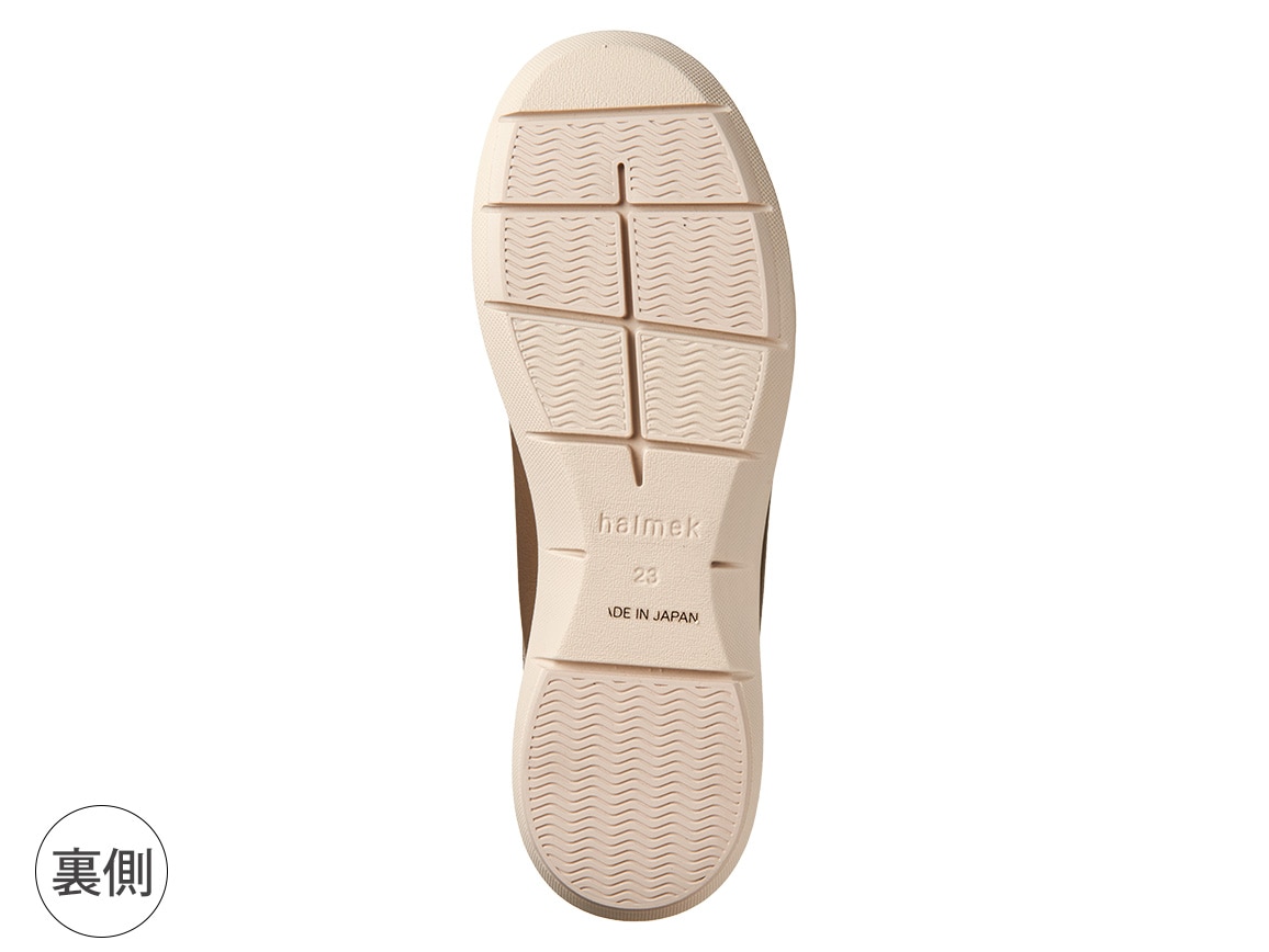 ハルメク はっ水レザーゴム紐スニーカー ハルメク はっ水レザーゴム紐スニーカー