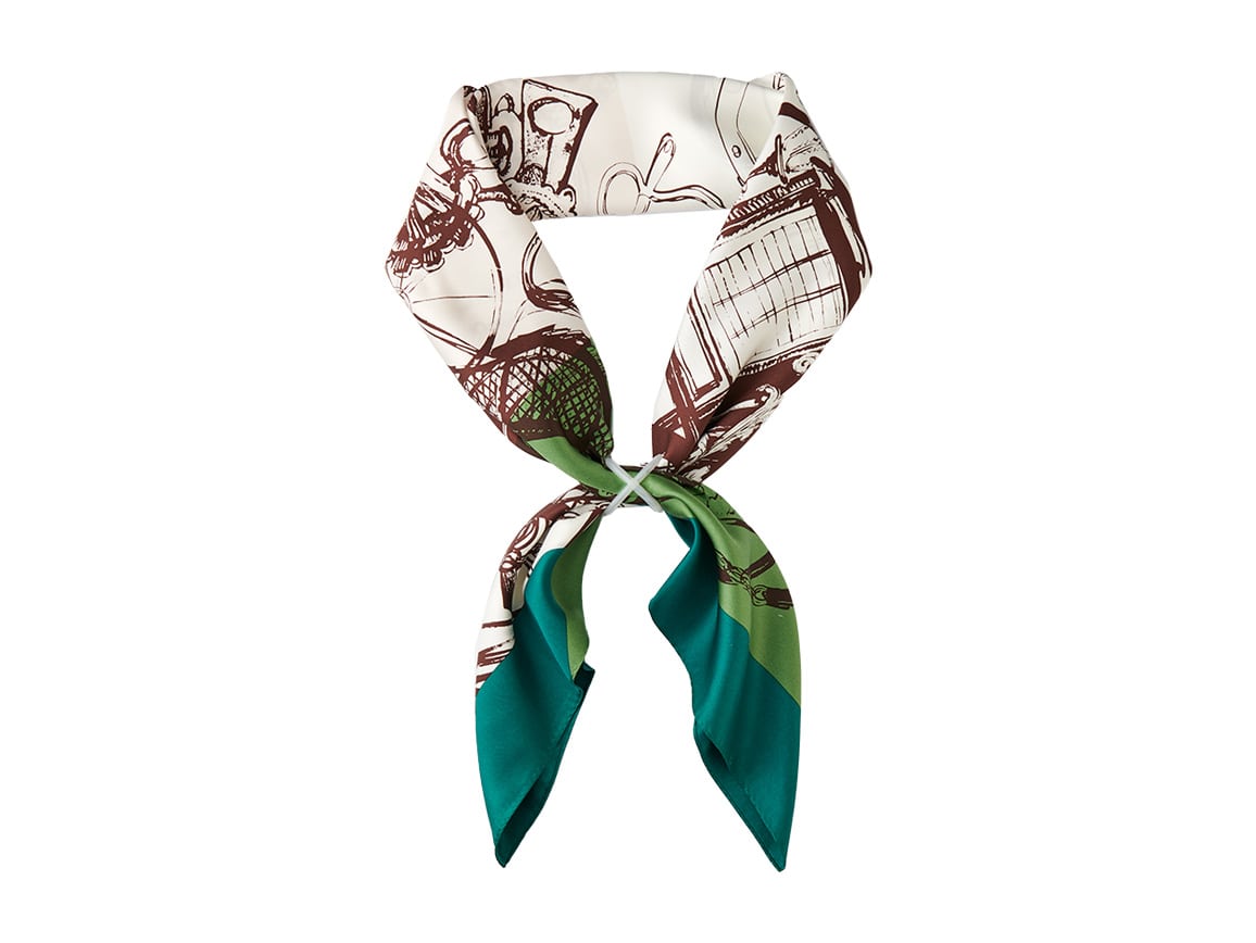 シルク100%スカーフ(留め具つき) シルク100%スカーフ(留め具つき)