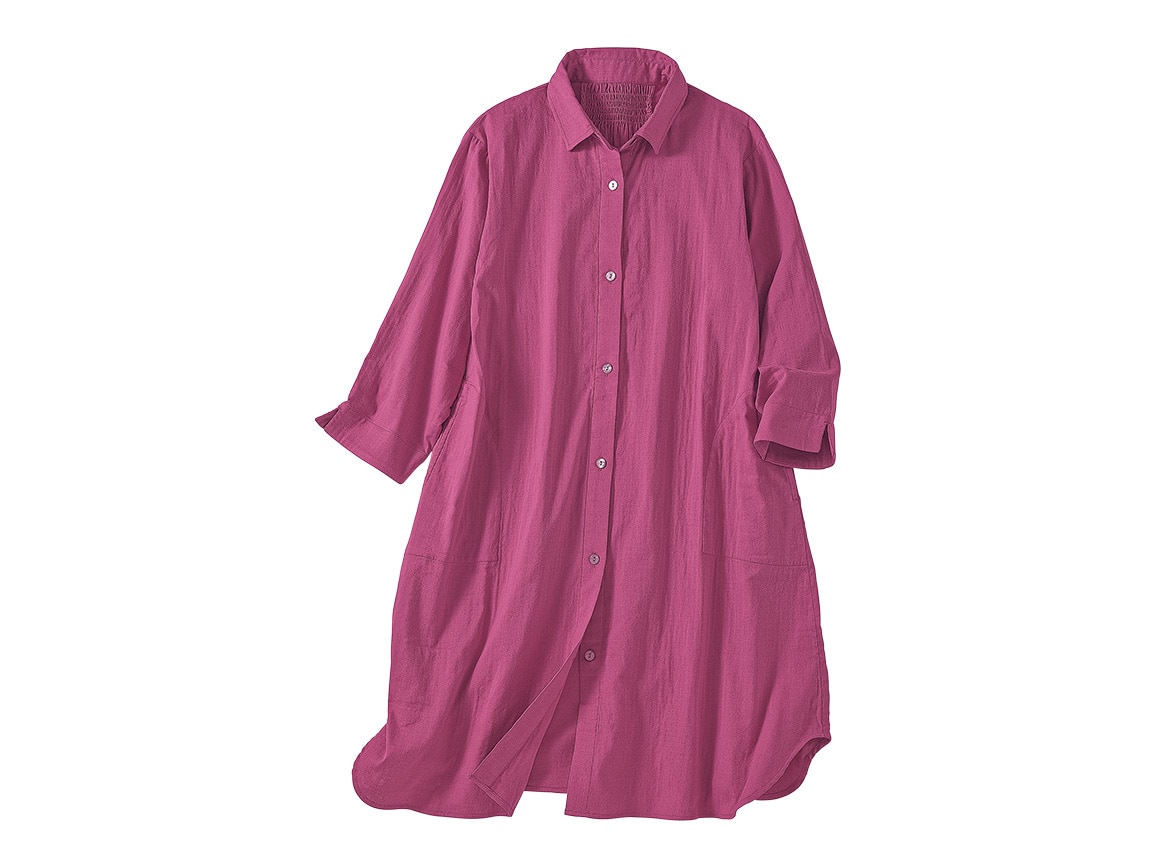 軽やかストレッチWガーゼ オーバーシャツ【広告商品】 軽やかストレッチWガーゼ オーバーシャツ【広告商品】