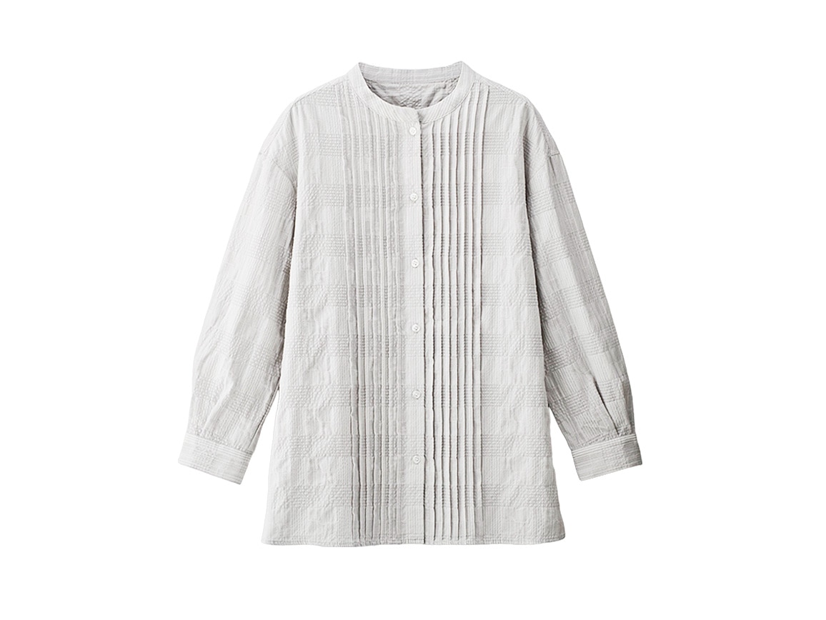 コットンドビーシャーリングピンタックブラウス コットンドビーシャーリングピンタックブラウス