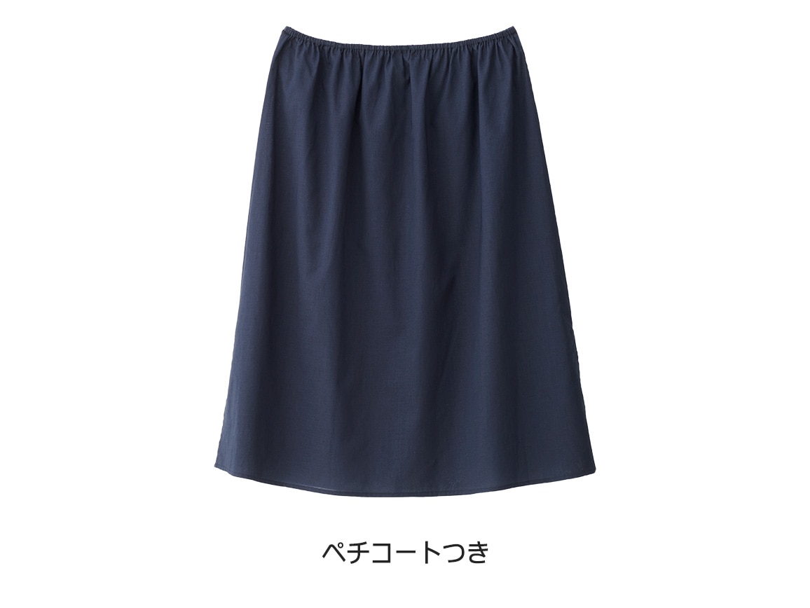 麻混ピンタックゆったりワンピース 麻混ピンタックゆったりワンピース