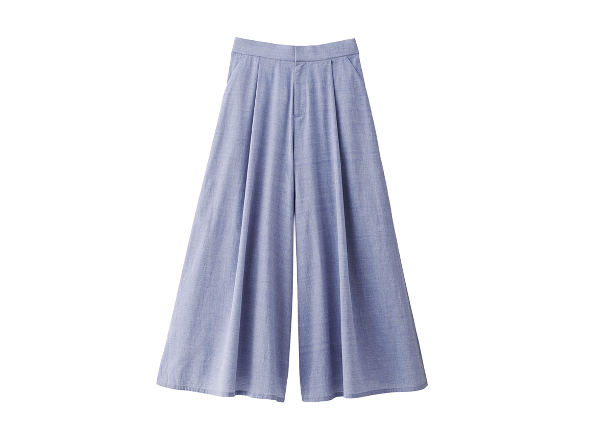 コットンシャンブレーキュロットパンツ コットンシャンブレーキュロットパンツ