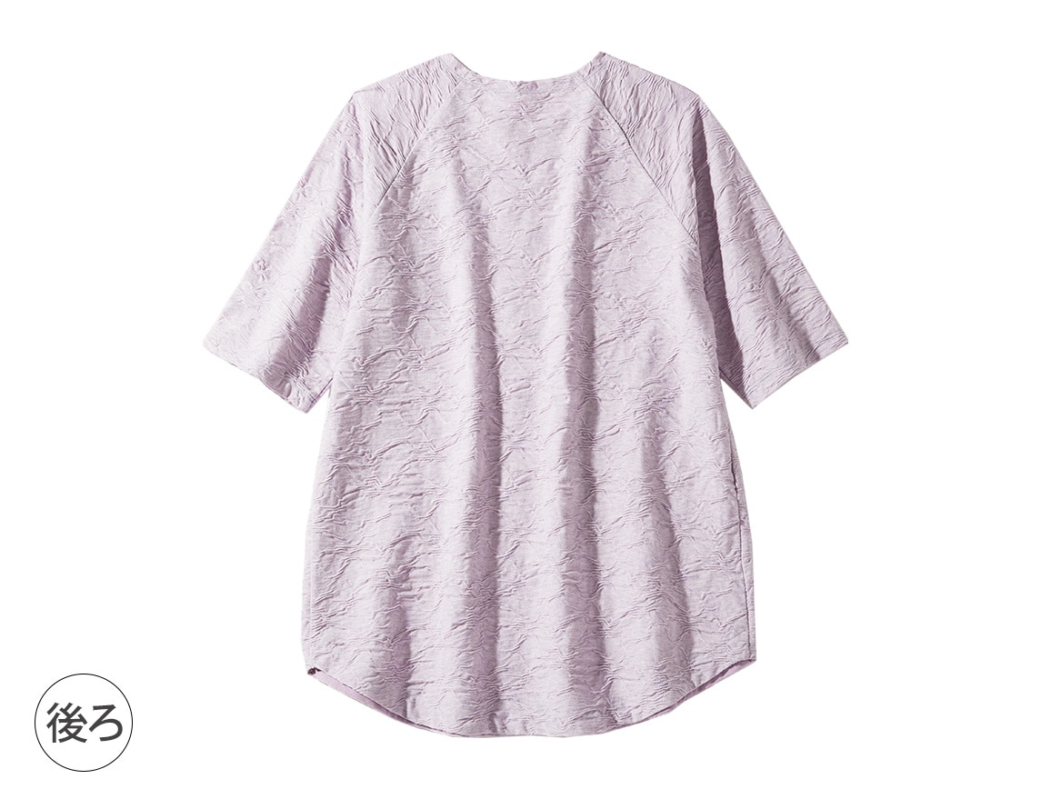 綿混ジャカードチュニック(五分袖)【広告商品】 綿混ジャカードチュニック(五分袖)【広告商品】