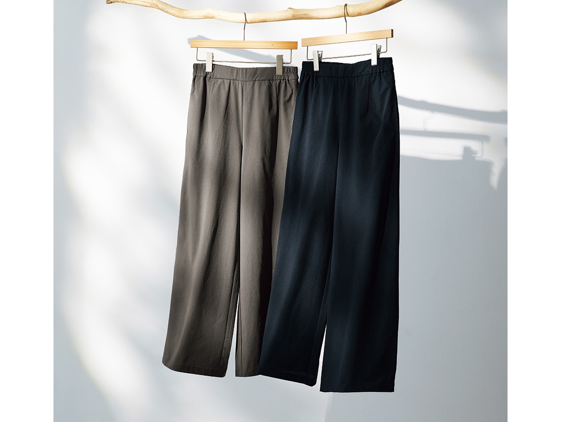 軽くて涼しいエアートリコットワイドパンツ 軽くて涼しいエアートリコットワイドパンツ