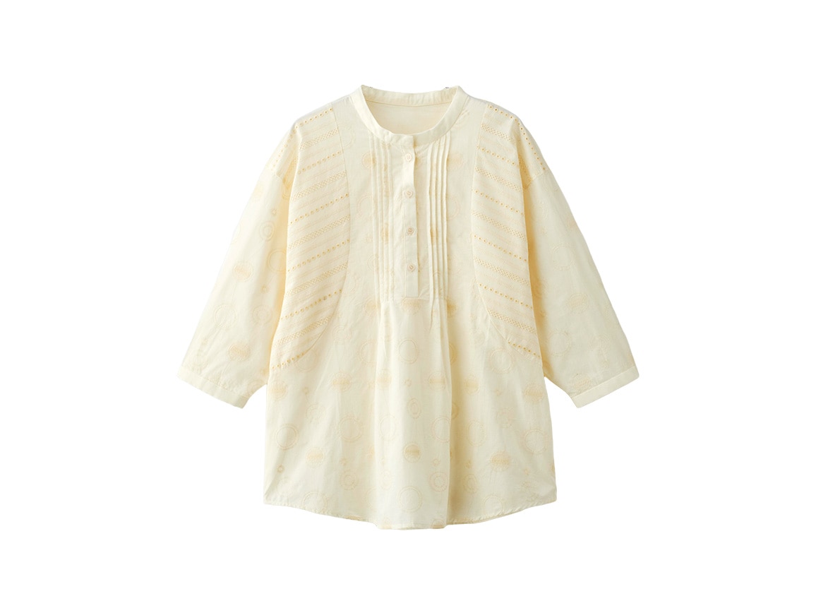 サークル刺しゅう切り替えレースブラウス サークル刺しゅう切り替えレースブラウス
