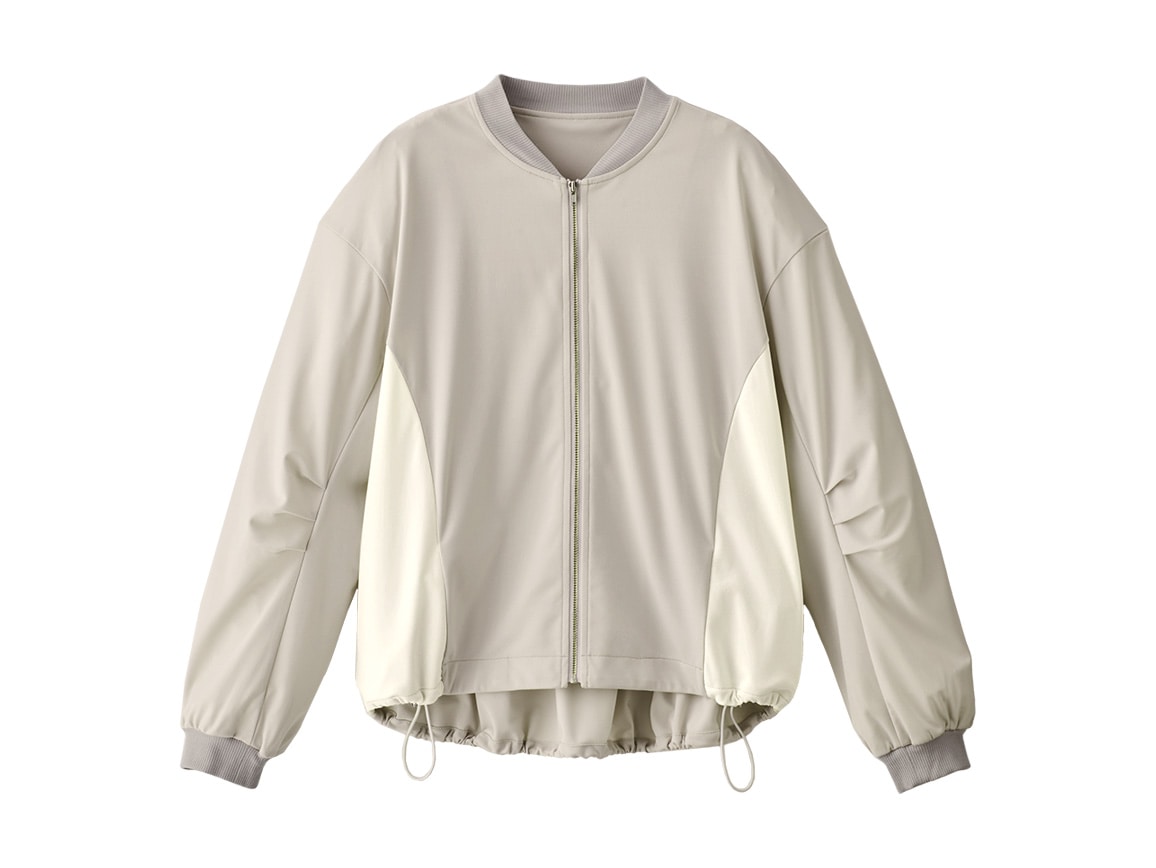 しわになりにくいバイカラーブルゾン しわになりにくいバイカラーブルゾン