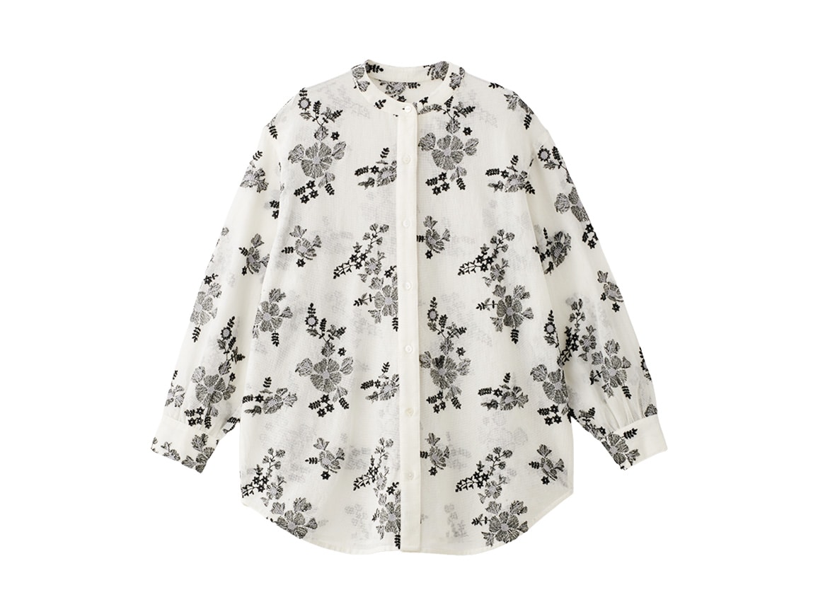 メッシュ刺しゅうゆったりブラウス メッシュ刺しゅうゆったりブラウス