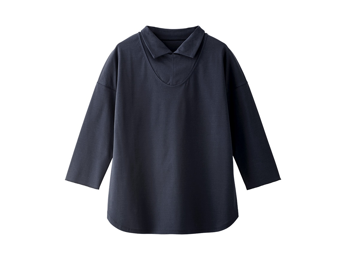 ハイゲージブラウス見えプルオーバー ハイゲージブラウス見えプルオーバー