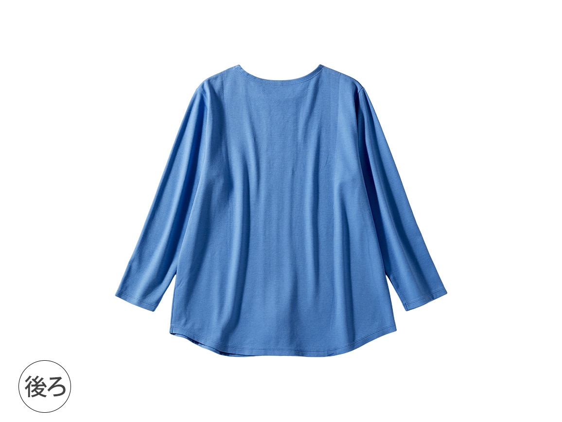 キレイが続くステッチデザインTシャツ(七分袖)【広告商品】 キレイが続くステッチデザインTシャツ(七分袖)【広告商品】