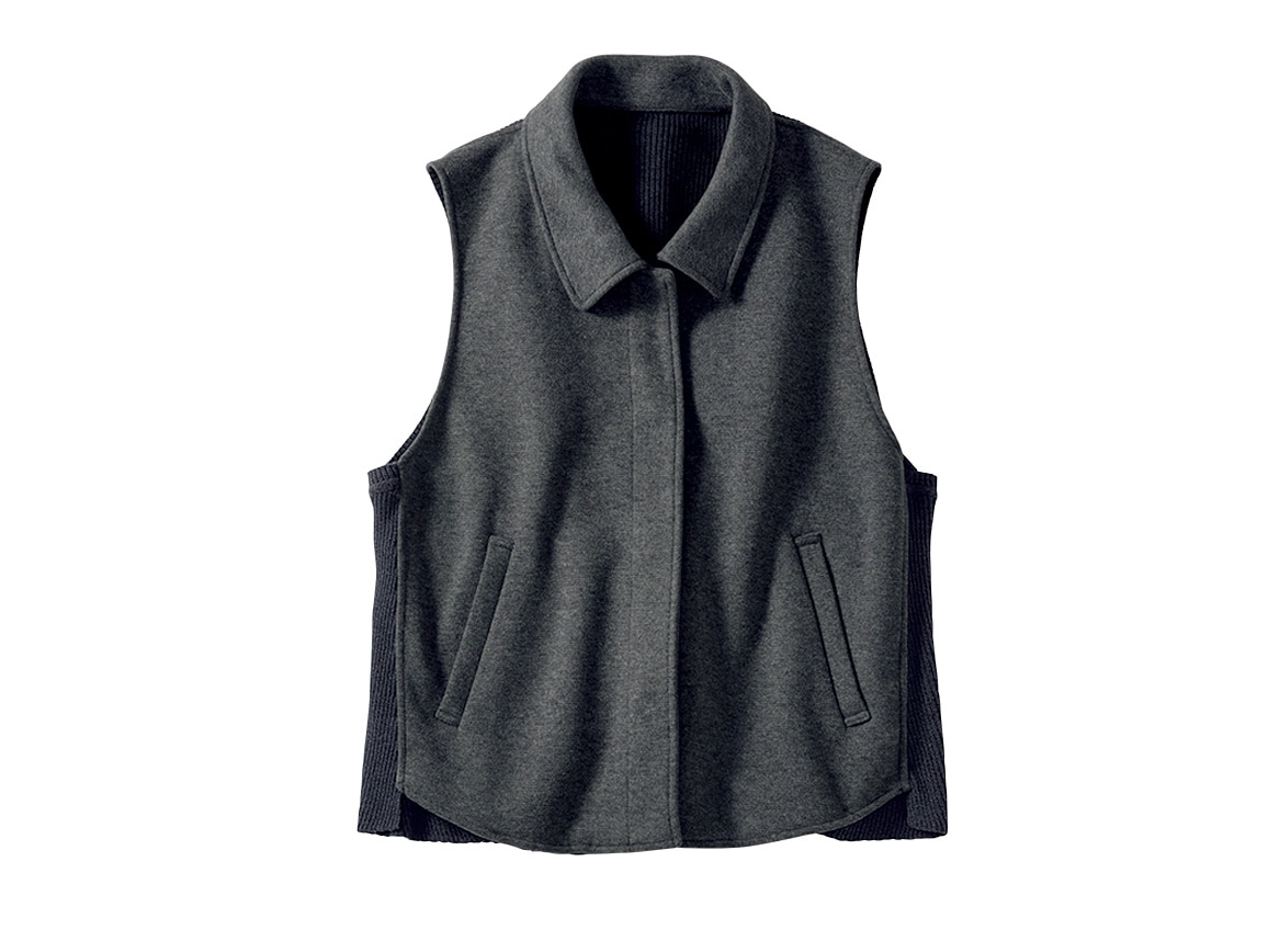 ニット切り替えスリーブレスジャケット ニット切り替えスリーブレスジャケット