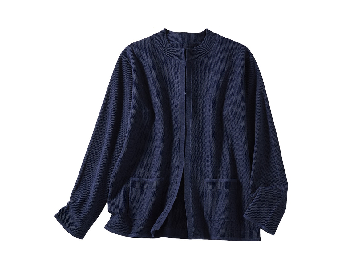 鹿の子編みジャケット風カーディガン【広告商品】 鹿の子編みジャケット風カーディガン【広告商品】