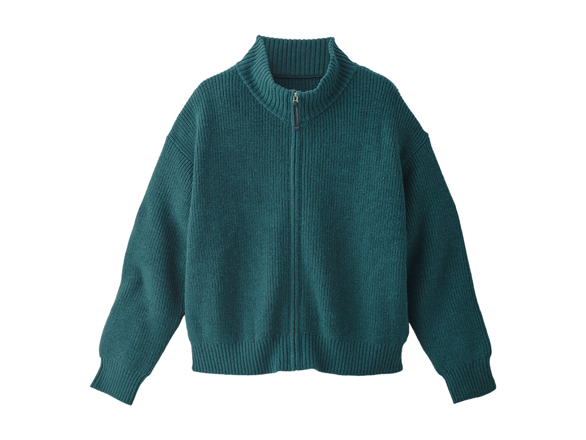 HERMES ミントグリーン ジップアップカーディガン HERMES ミントグリーン ジップアップカーディガン
