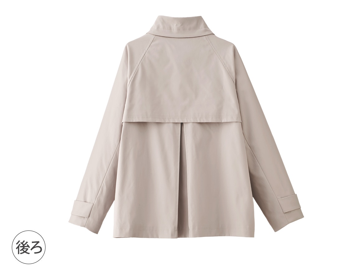 【先行】はっ水防風フードつきハーフトレンチコート 【先行】はっ水防風フードつきハーフトレンチコート