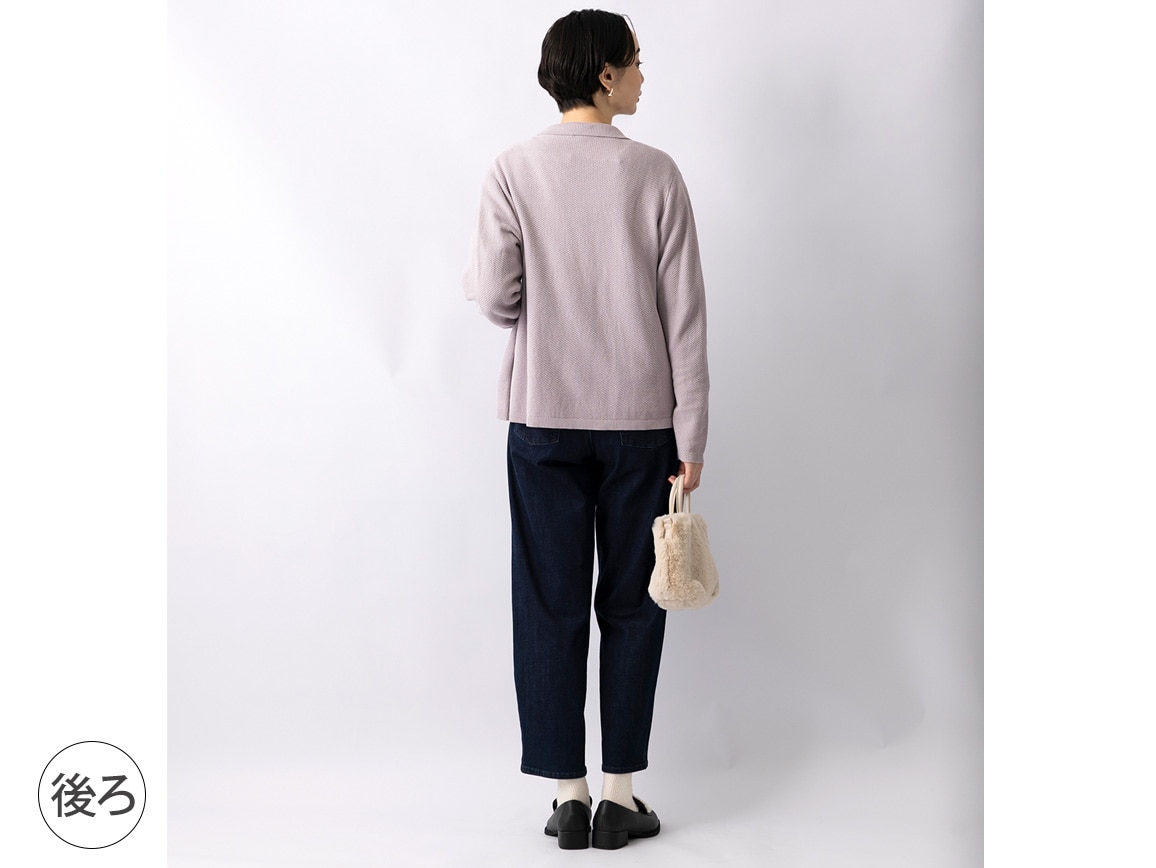 【先行】鹿の子編みテーラードニットジャケット 【先行】鹿の子編みテーラードニットジャケット