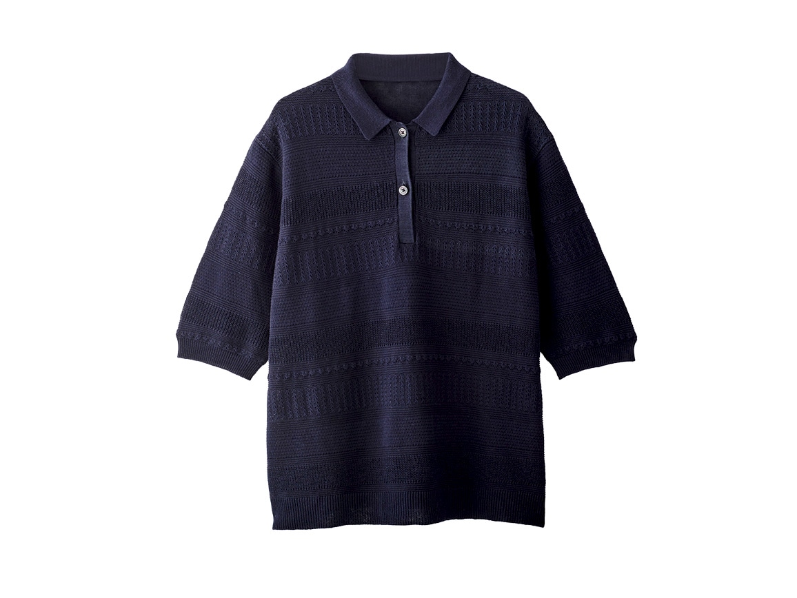 【先行】柄編みポロニット 【先行】柄編みポロニット