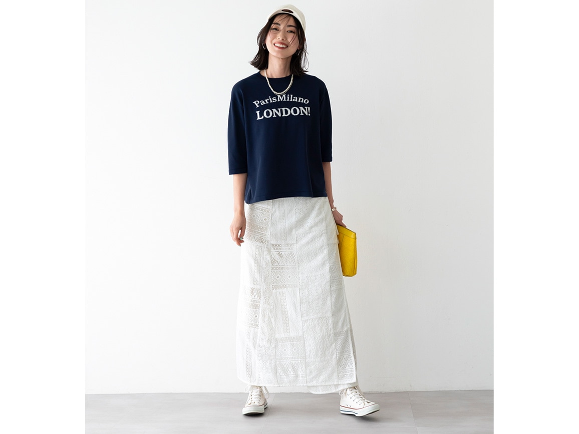 【先行】パッチワークレース巻きスカート 【先行】パッチワークレース巻きスカート