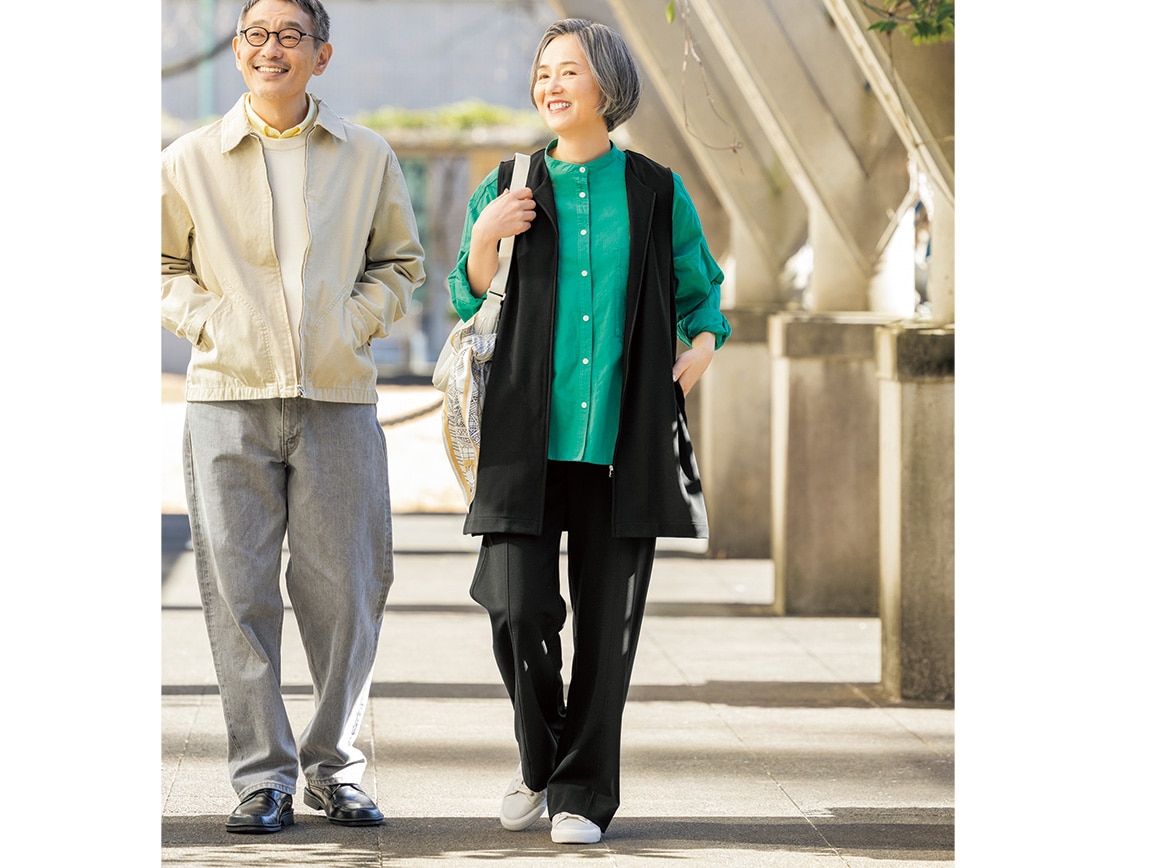 セットアップになる 撥水トラベルスマートワイドパンツ セットアップになる 撥水トラベルスマートワイドパンツ