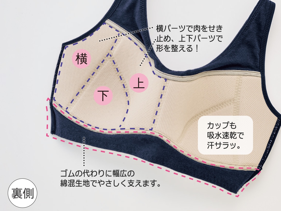 ハルメク ヘルスプラス・ノンワイヤーブラ(サラッと涼やか綿混) ハルメク ヘルスプラス・ノンワイヤーブラ(サラッと涼やか綿混)