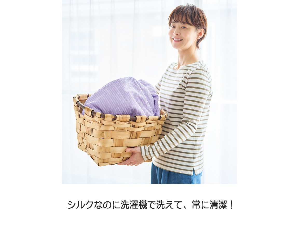 洗濯機で洗える シルクわた×綿サッカーの肌掛け布団 洗濯機で洗える シルクわた×綿サッカーの肌掛け布団