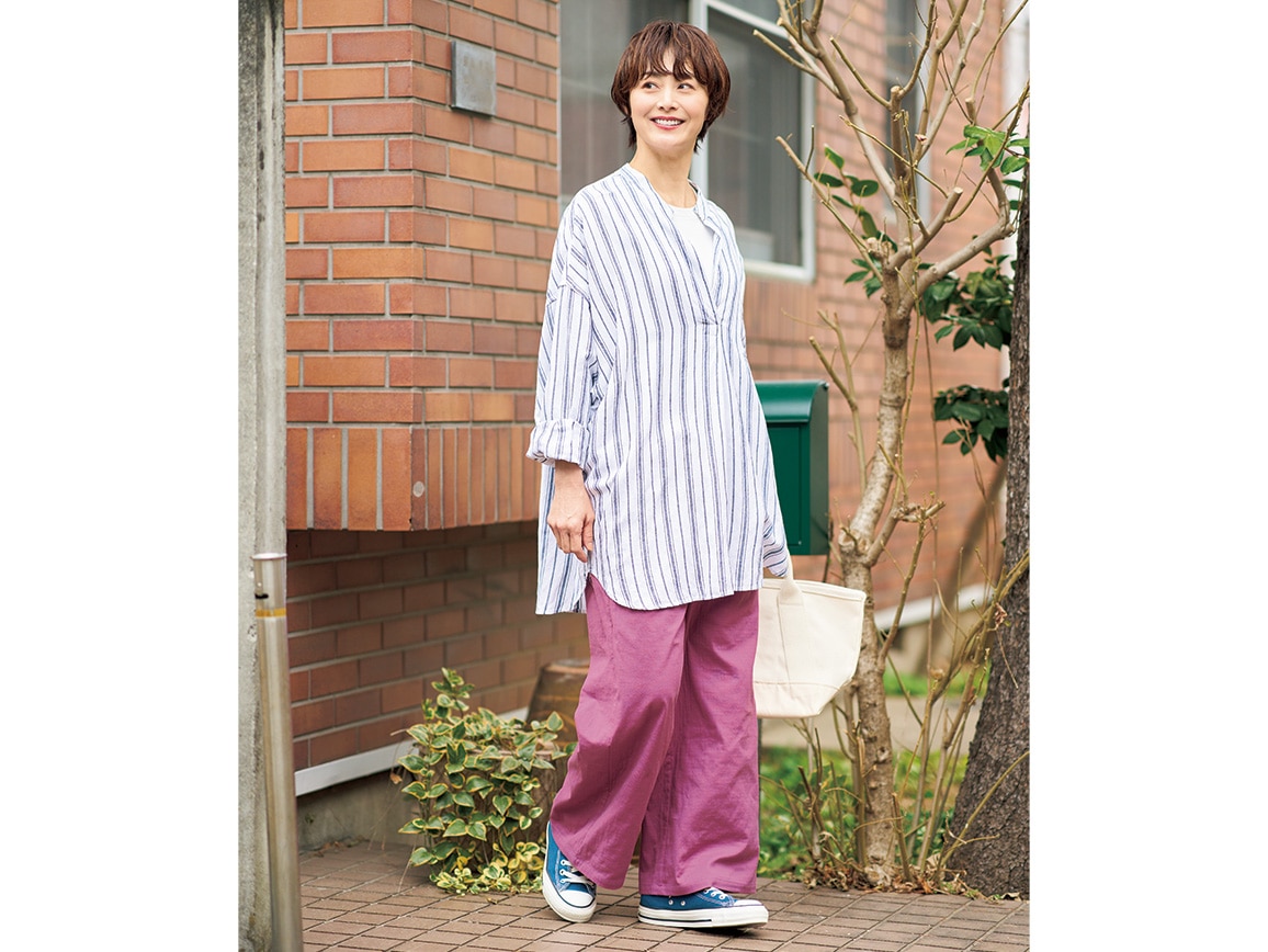 軽やかストレッチWガーゼ スマートワイドガウチョ 軽やかストレッチWガーゼ スマートワイドガウチョ