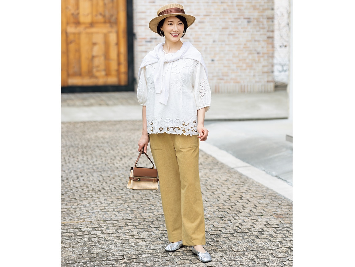 綿混トリコット編 キレイ見えするラクちんパンツ 綿混トリコット編 キレイ見えするラクちんパンツ