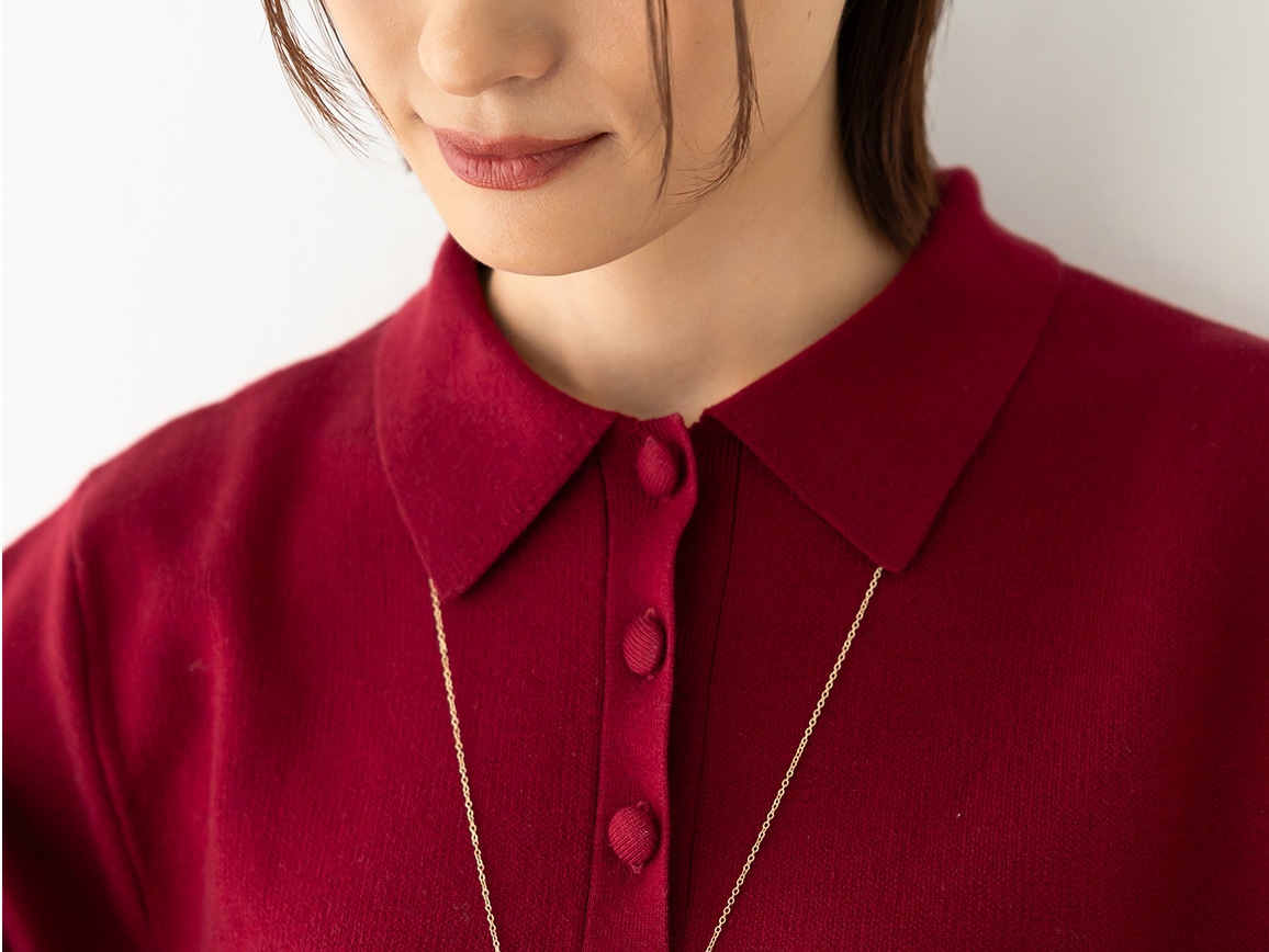 【先行】ポロ襟つきフォルムニット 【先行】ポロ襟つきフォルムニット