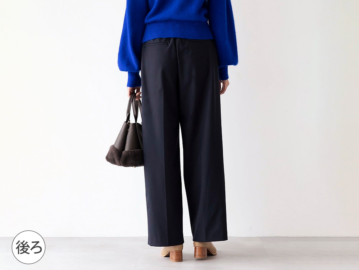 【plus】ストレッチクロップトワイドパンツ 【plus】ストレッチクロップトワイドパンツ
