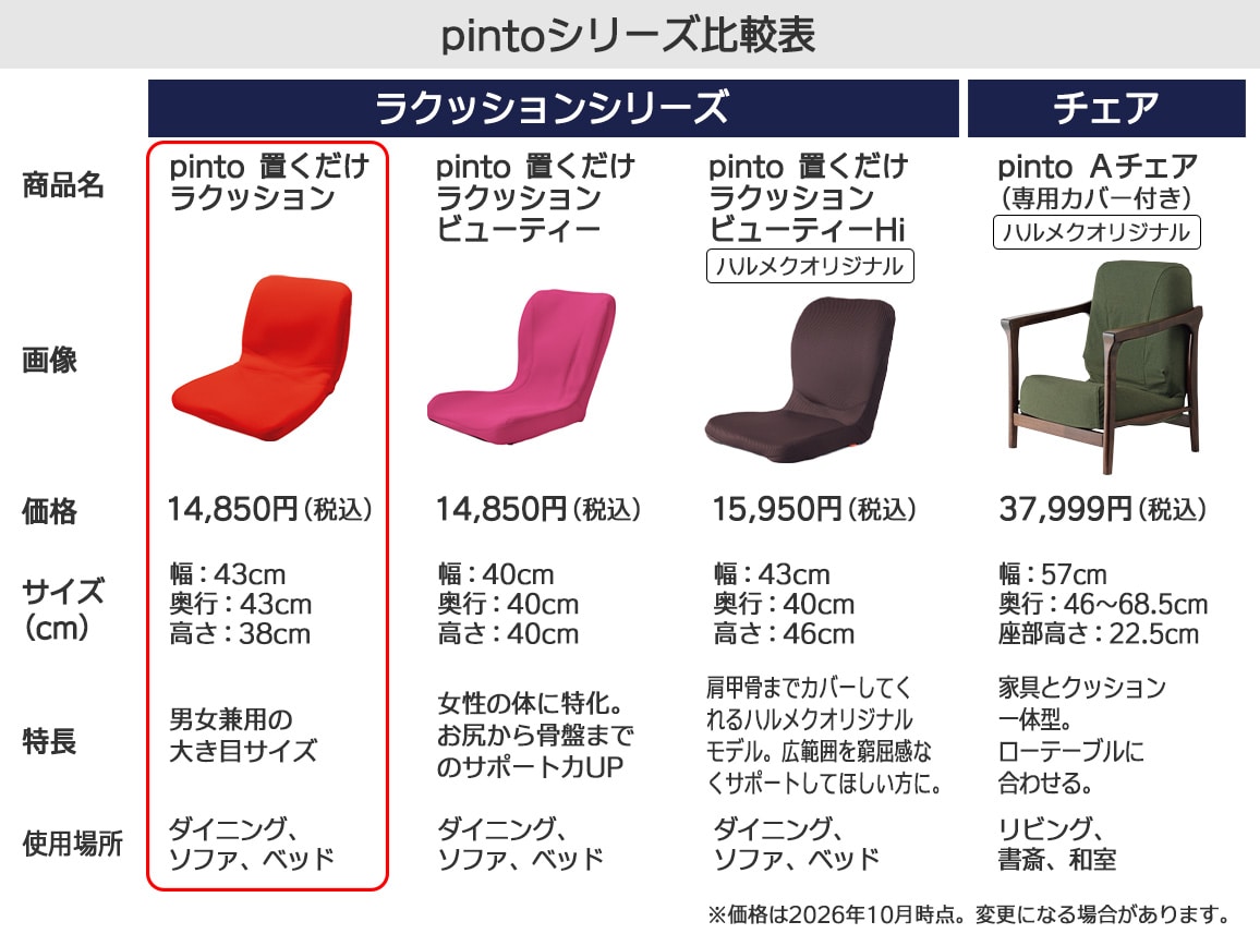 pinto 置くだけラクッション(専用カバー付き) pinto 置くだけラクッション(専用カバー付き)