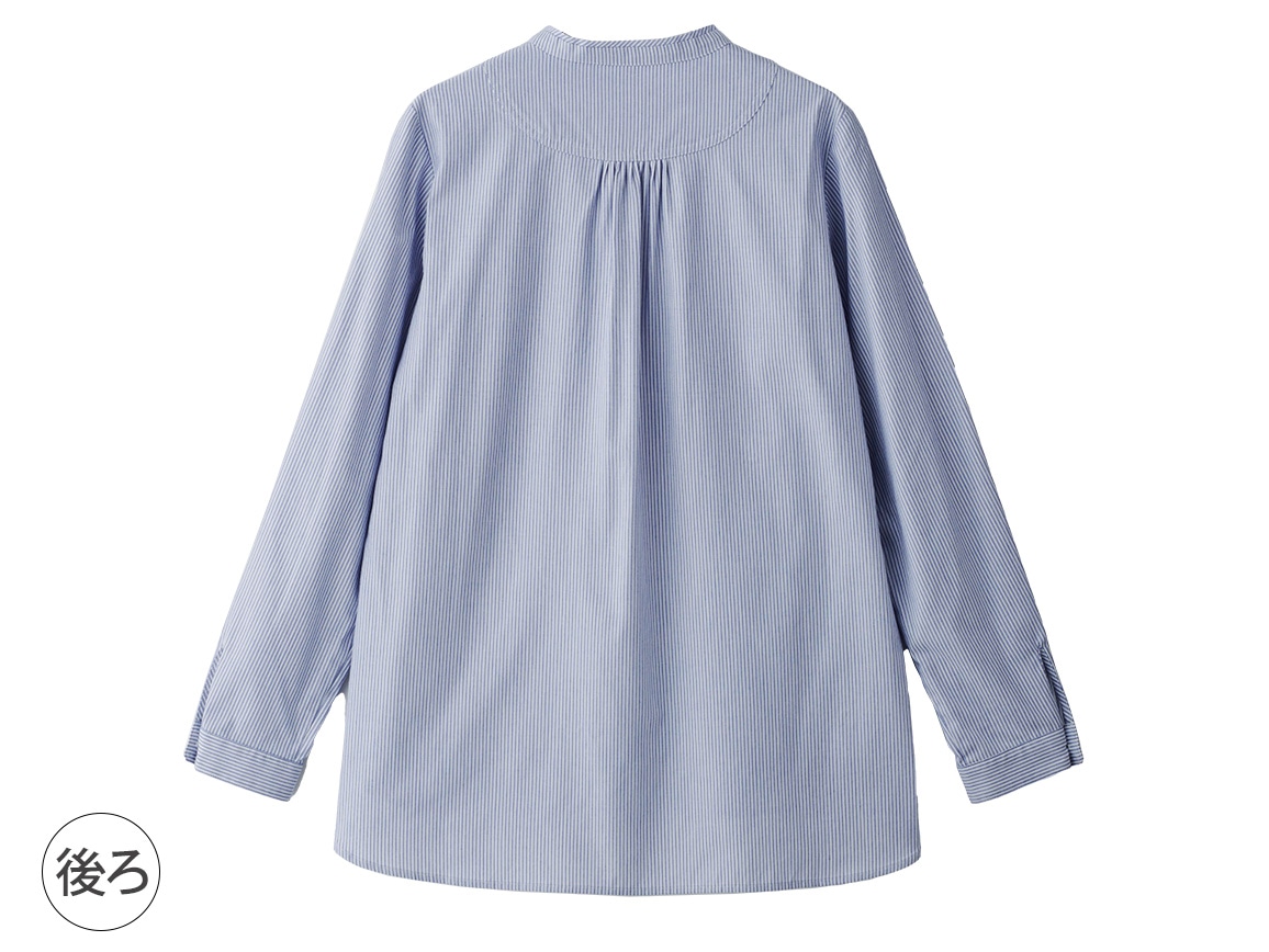 バンドカラー切り替えシャツ(ツインレット(R)糸採用) バンドカラー切り替えシャツ(ツインレット(R)糸採用)