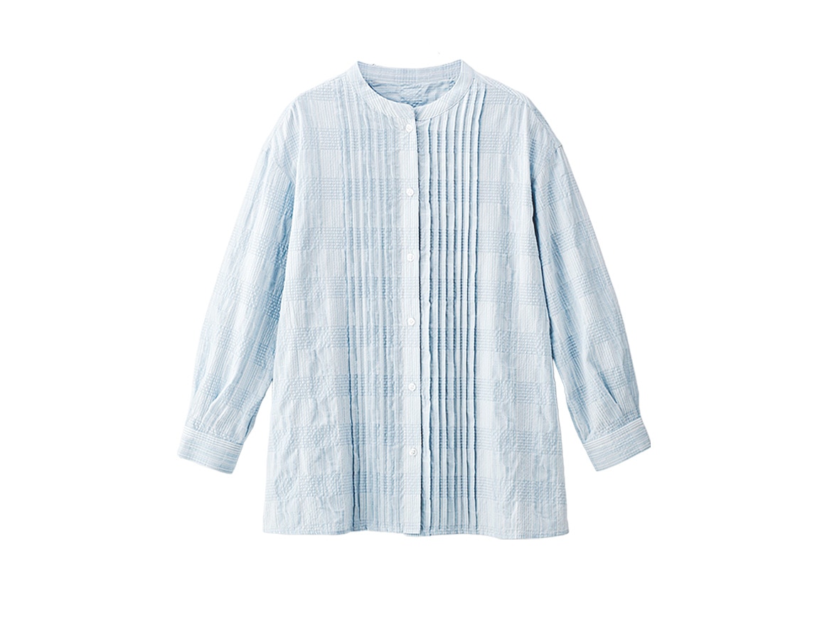 コットンドビーシャーリングピンタックブラウス コットンドビーシャーリングピンタックブラウス