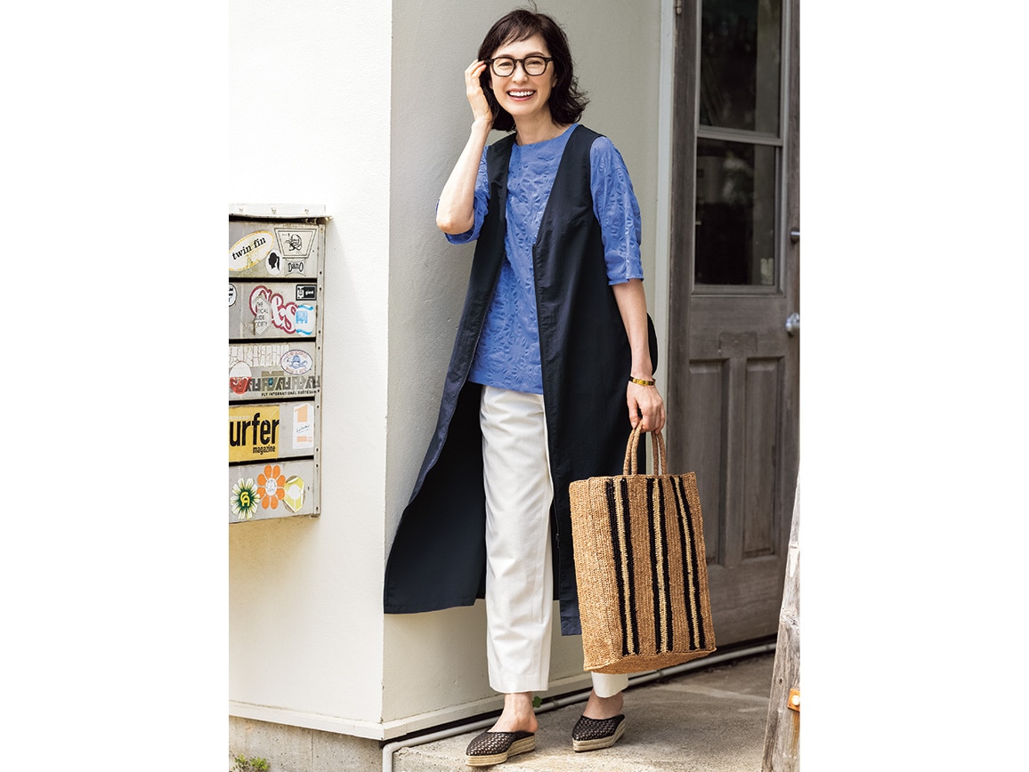 ペプラムつきはっ水ジレワンピ ペプラムつきはっ水ジレワンピ