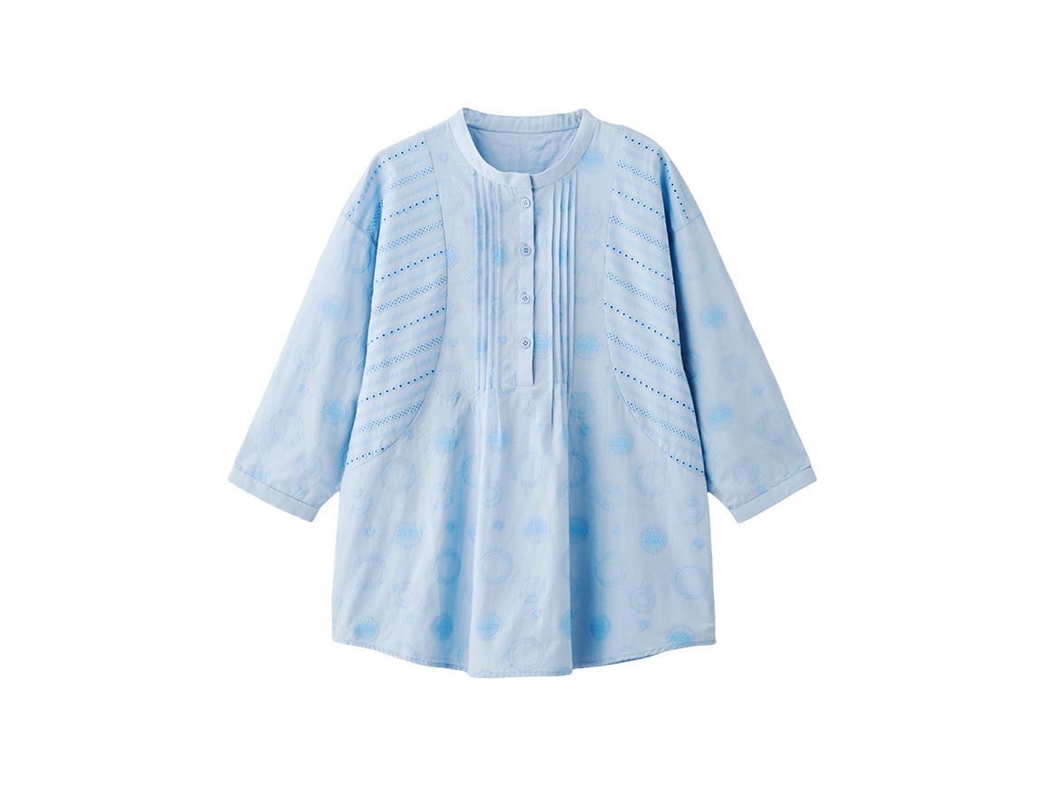 サークル刺しゅう切り替えレースブラウス サークル刺しゅう切り替えレースブラウス