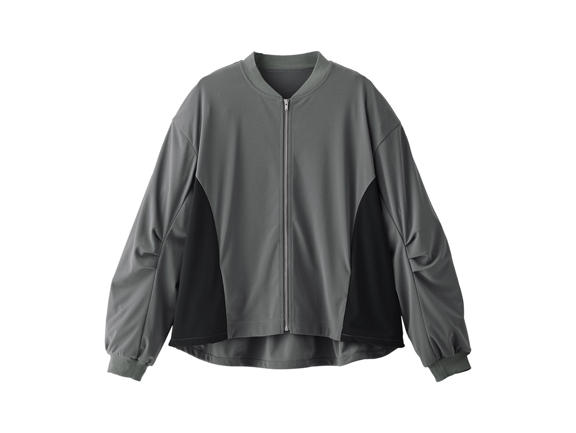 しわになりにくいバイカラーブルゾン しわになりにくいバイカラーブルゾン