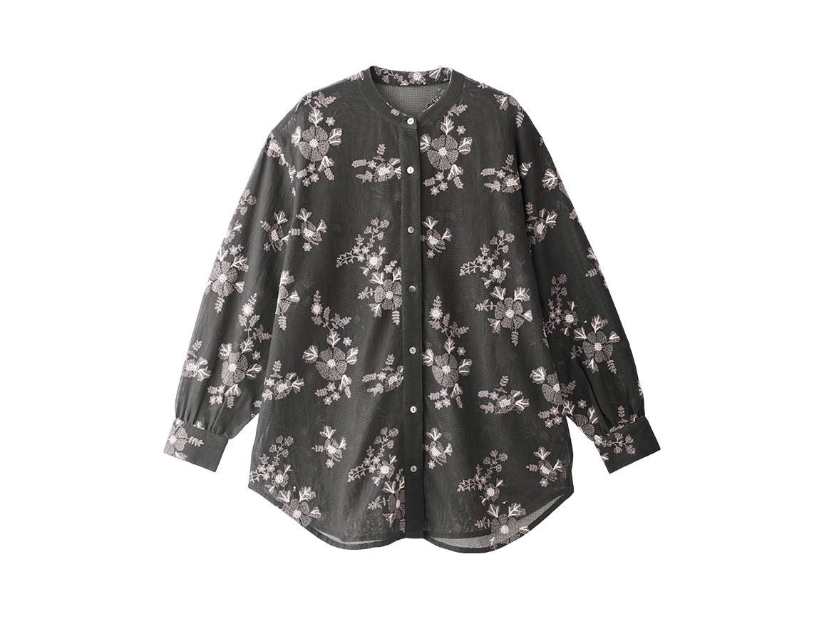 メッシュ刺しゅうゆったりブラウス メッシュ刺しゅうゆったりブラウス