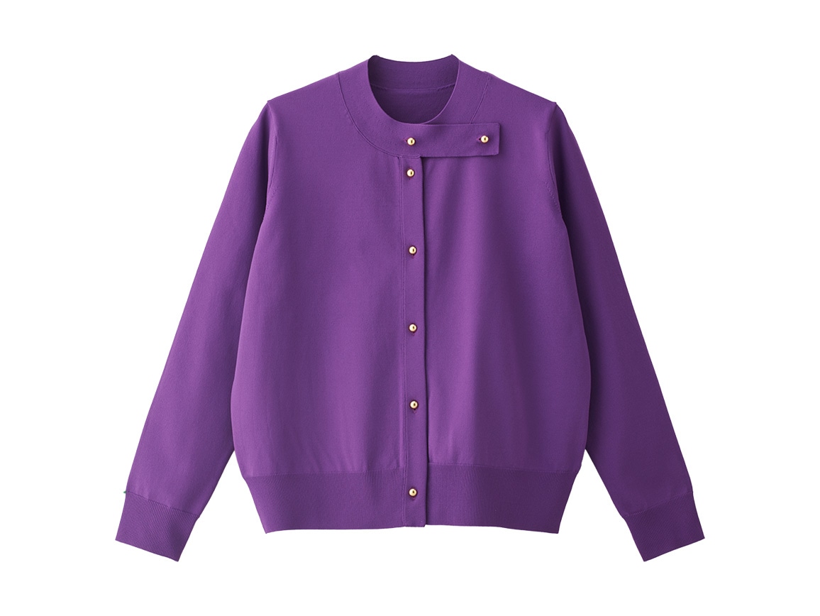 防しわ加工デザインカーディガン 防しわ加工デザインカーディガン