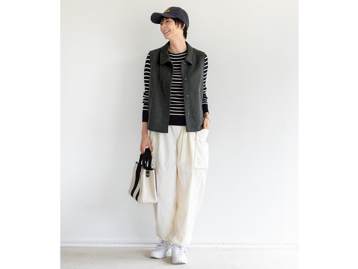 ニット切り替えスリーブレスジャケット ニット切り替えスリーブレスジャケット