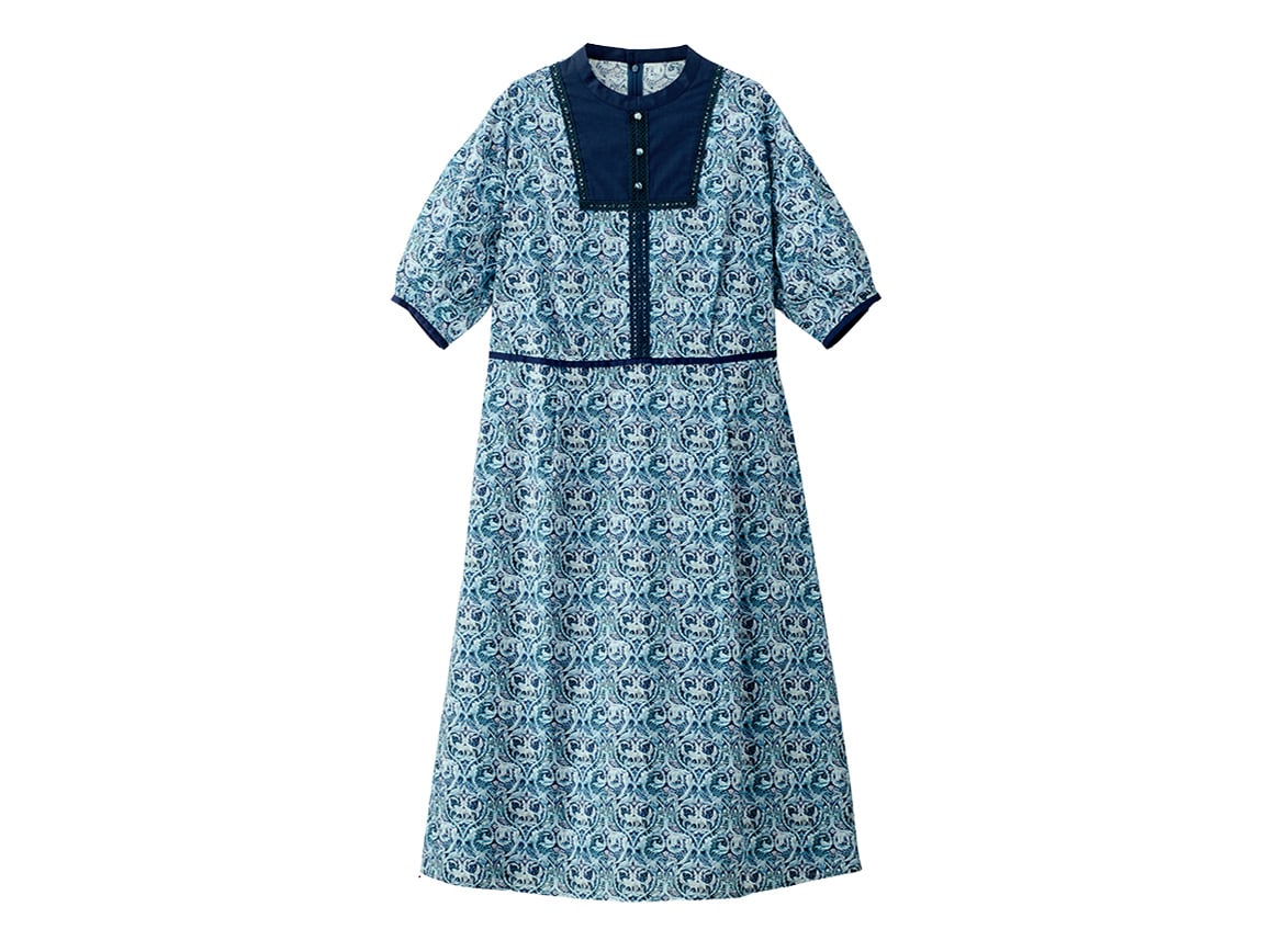 【先行】切り替えデザインリバティプリントワンピース 【先行】切り替えデザインリバティプリントワンピース