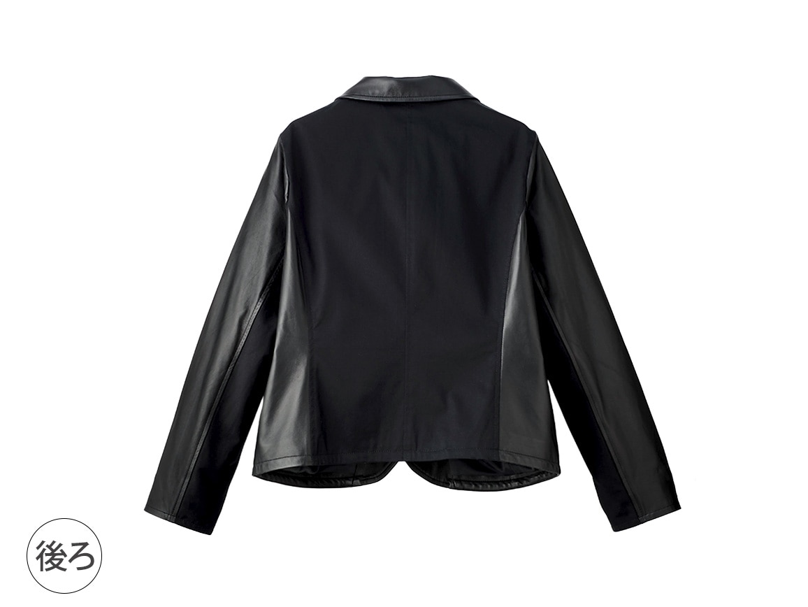 ミチコロンドンコシノ・ドッキングレザージャケット ミチコロンドンコシノ・ドッキングレザージャケット