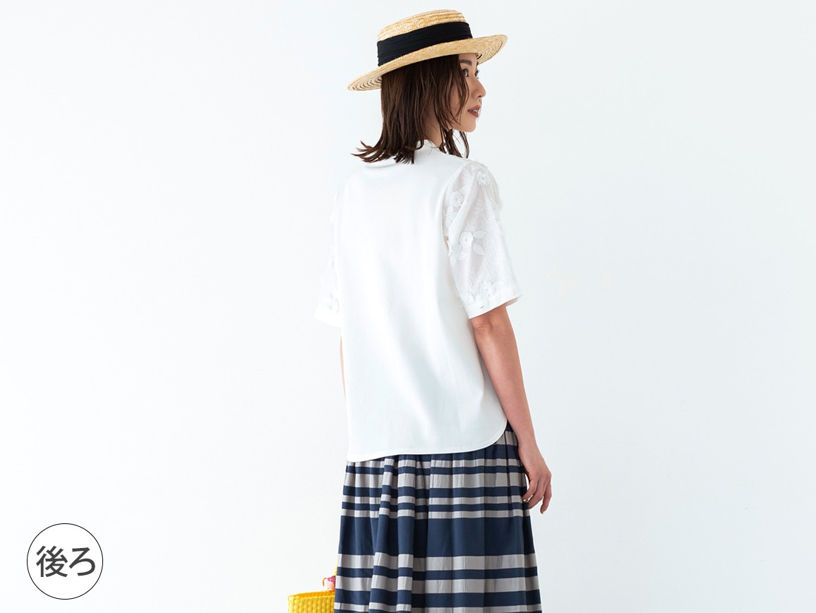 【先行】袖レースづかいプルオーバー 【先行】袖レースづかいプルオーバー