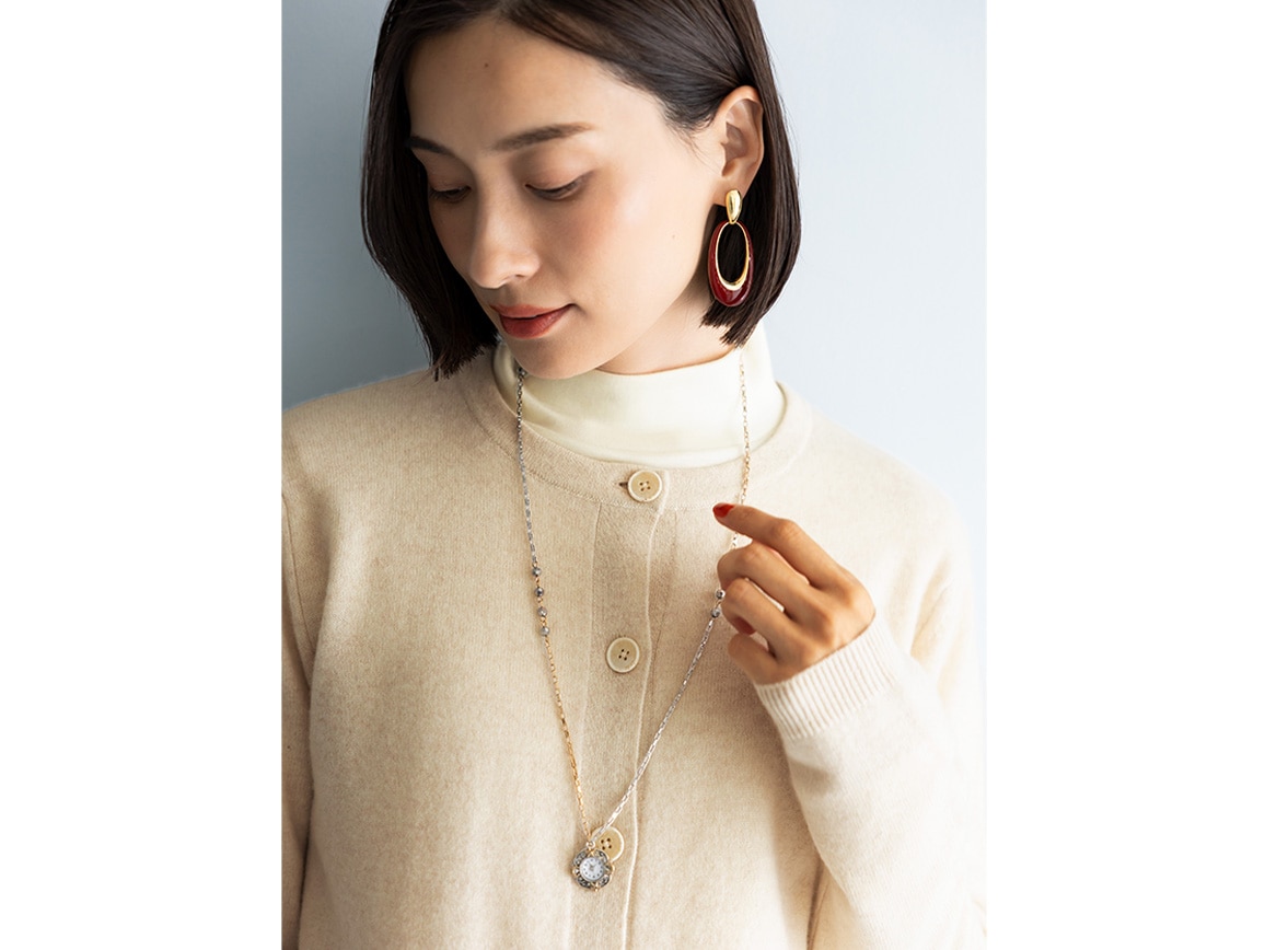 【先行】49AVジュンコシマダ・クルーネックカシミヤカーディガン 【先行】49AVジュンコシマダ・クルーネックカシミヤカーディガン