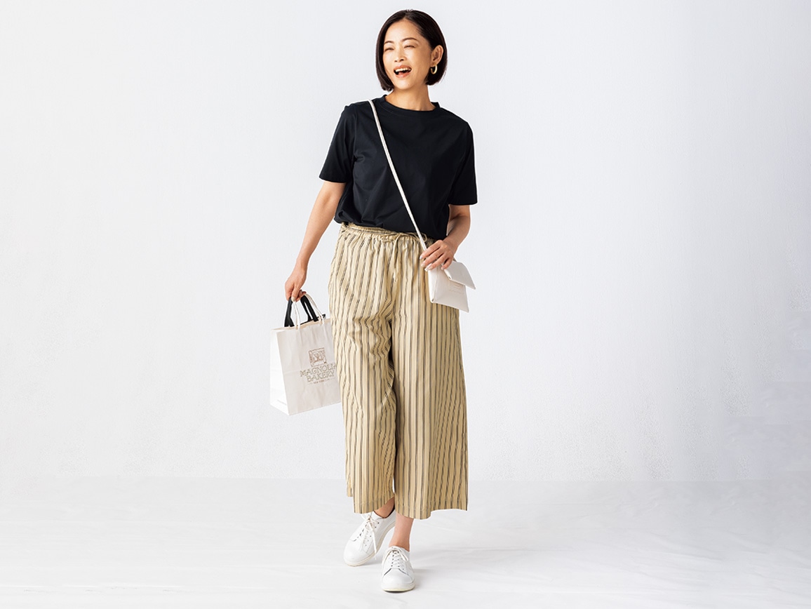 ドビーストライプガウチョパンツ ドビーストライプガウチョパンツ