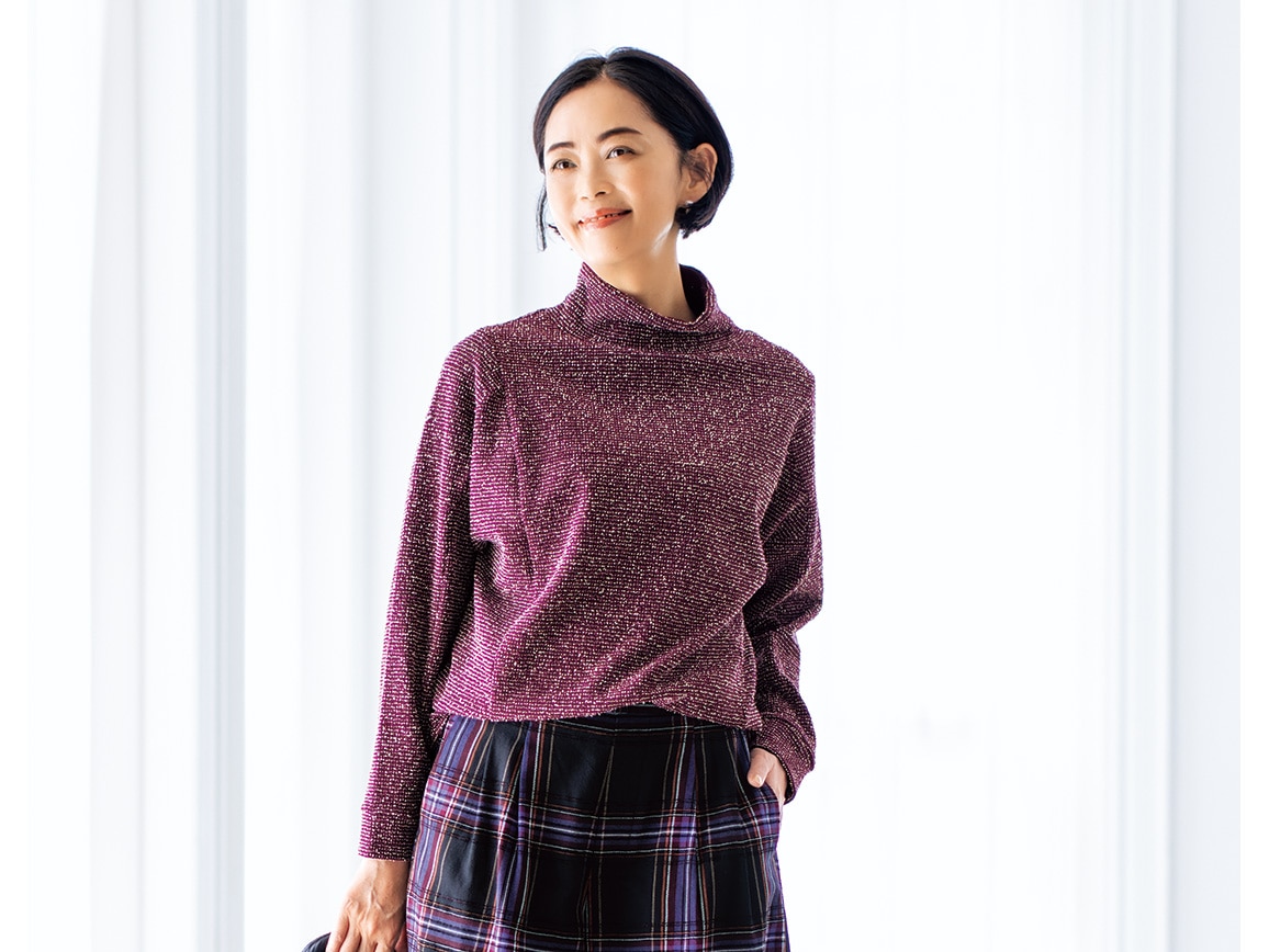 みちこ　布ぬのプルオーバー やたらフロック　タグ付き からだをつつむ / 天竺編みプルオーバー 後ろスリット入り