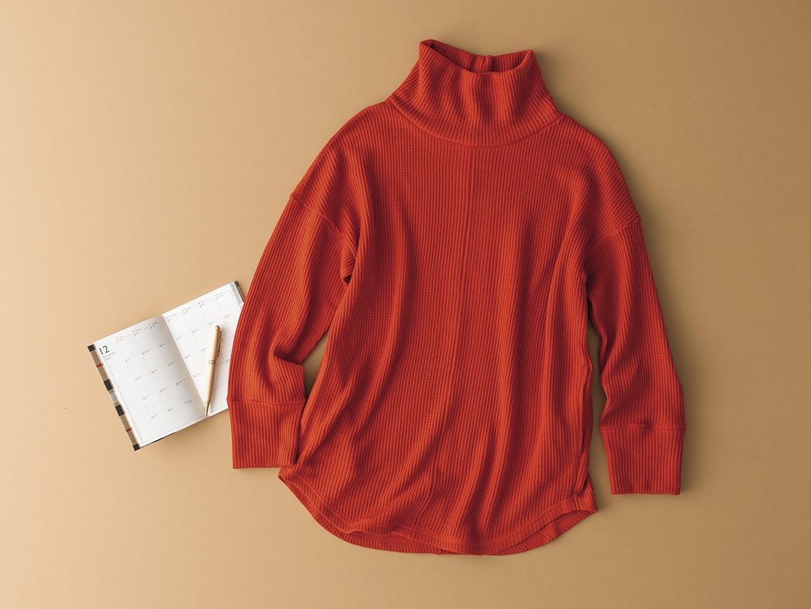 あったかワッフルゆったりチュニック あったかワッフルゆったりチュニック