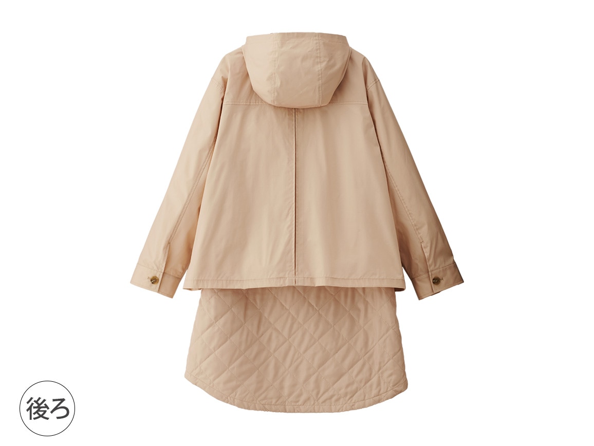 中綿ベストつきはっ水防風コート 中綿ベストつきはっ水防風コート