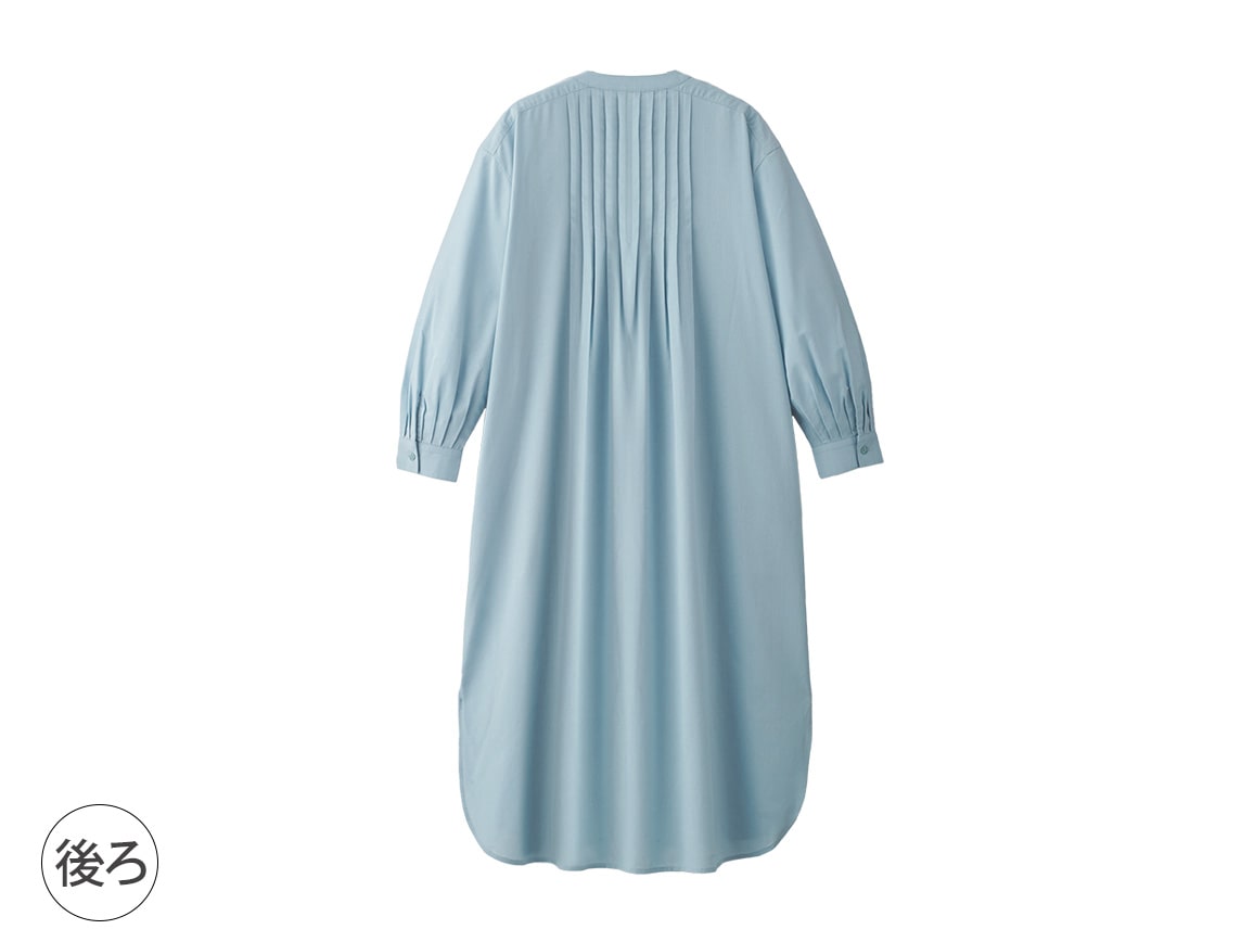 バンドカラータックフレアワンピース バンドカラータックフレアワンピース