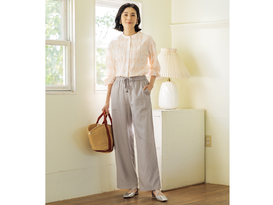 コットンドビーシャーリングピンタックブラウス コットンドビーシャーリングピンタックブラウス