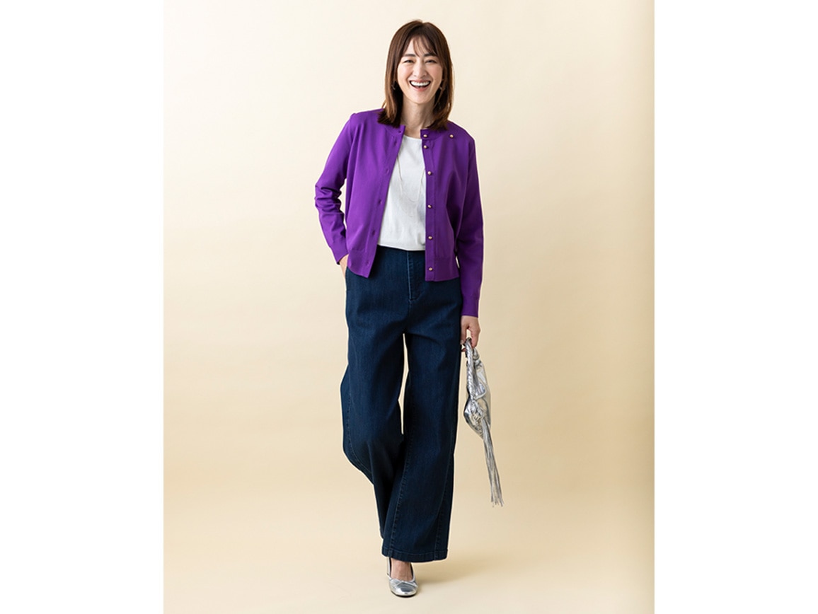 切り替えデザインワイドデニム 切り替えデザインワイドデニム