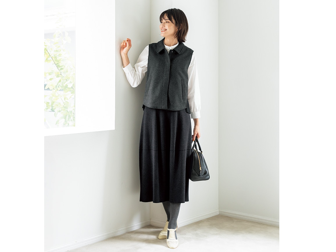 コクーンニット切り替えスカート コクーンニット切り替えスカート